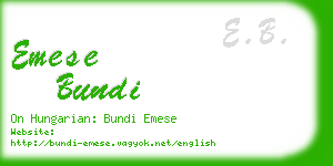 emese bundi business card